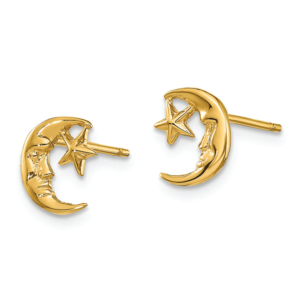 FJC Finejewelers 14k Yellow Gold Moon And Star Post Earrings