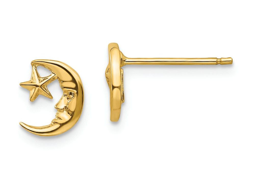 FJC Finejewelers 14k Yellow Gold Moon And Star Post Earrings