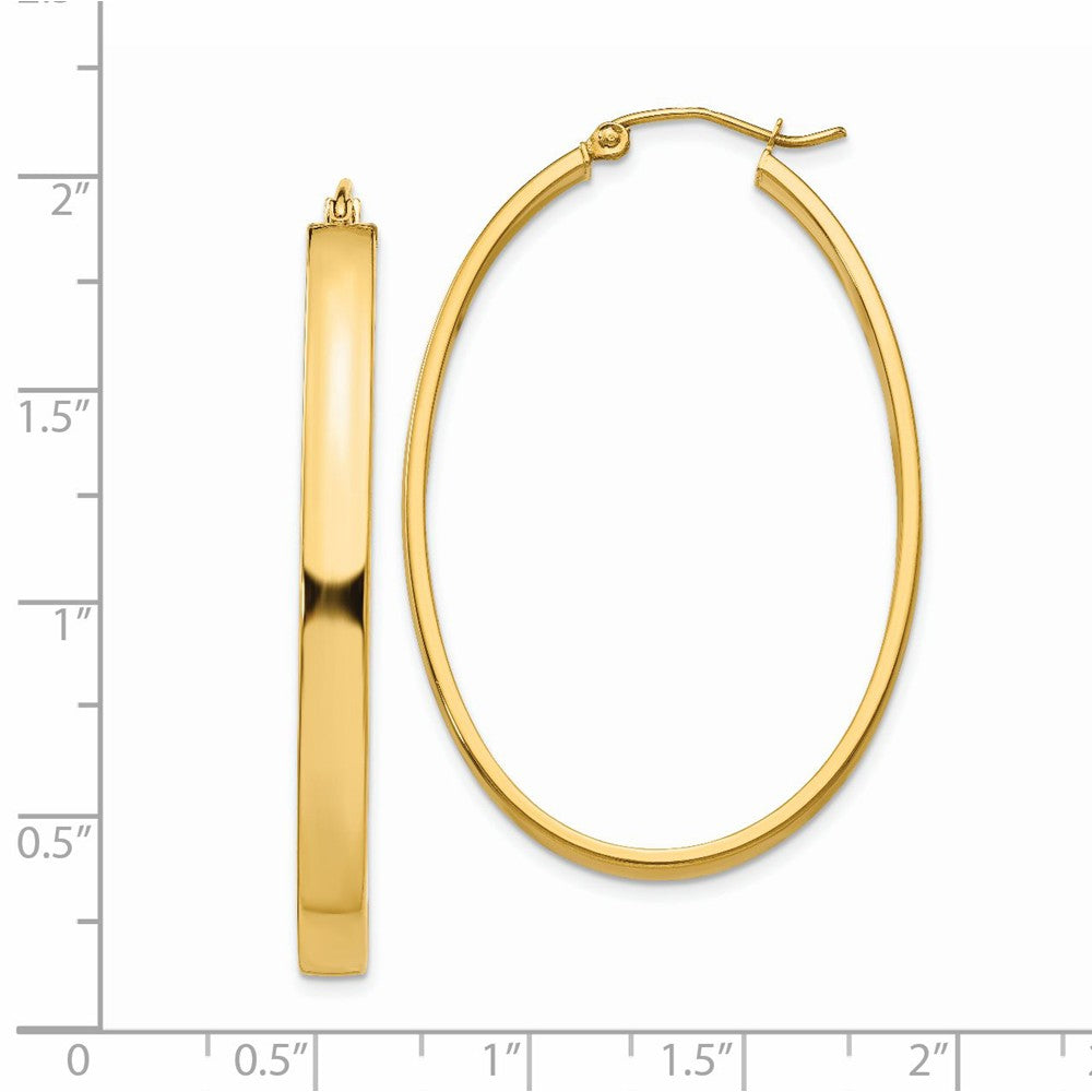 FJC Finejewelers 14k Yellow Gold Lightweight Oval Hoop Earrings