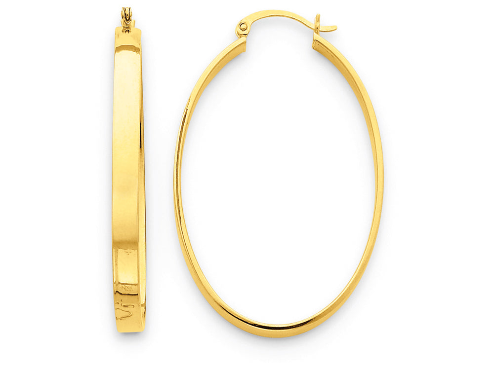 FJC Finejewelers 14k Yellow Gold Lightweight Oval Hoop Earrings