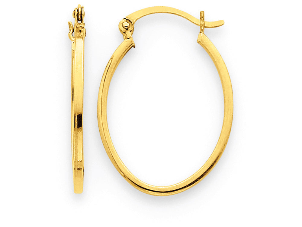 FJC Finejewelers 14k Yellow Gold Lightweight Fancy Oval Hoop Earrings