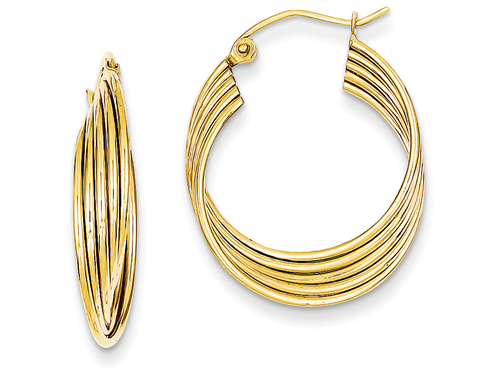 FJC Finejewelers 14k Yellow Gold Lightweight Fancy Hoop Earrings