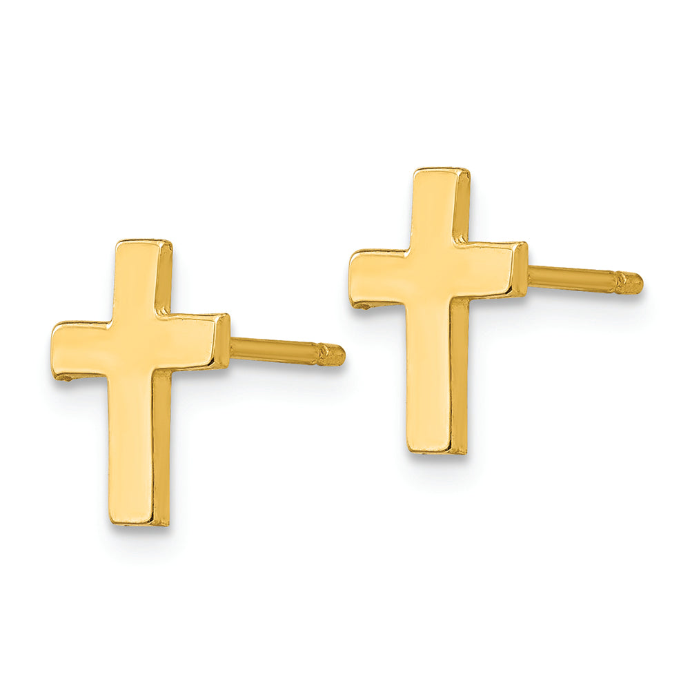 FJC Finejewelers 14k Yellow Gold Polished Cross Earrings