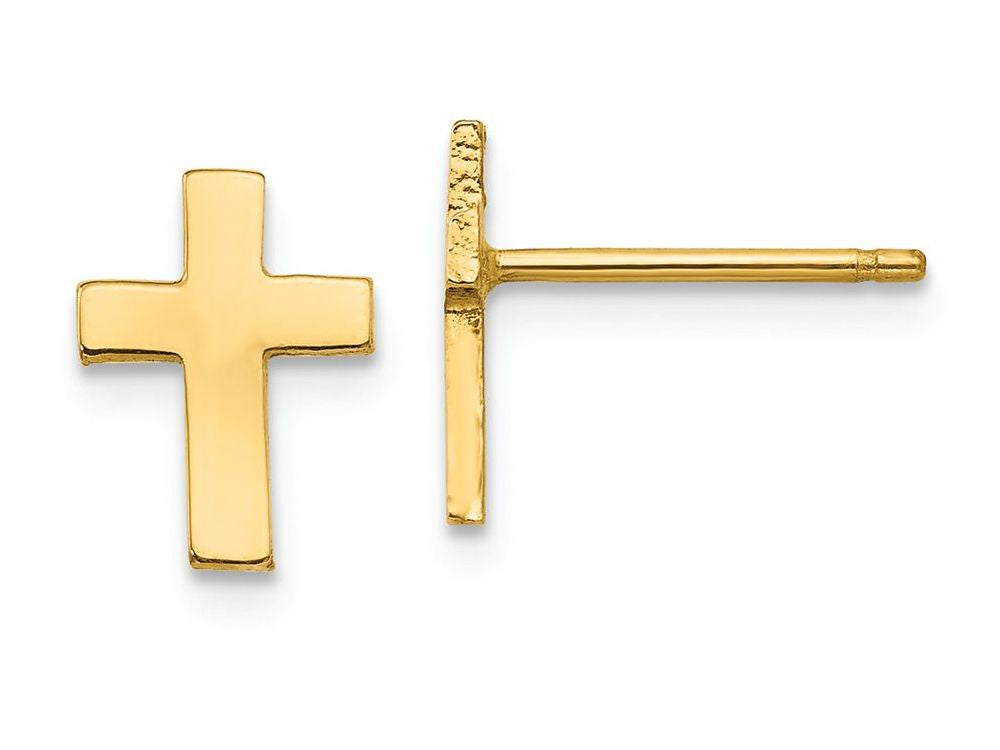 FJC Finejewelers 14k Yellow Gold Polished Cross Earrings