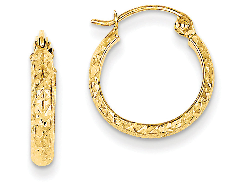 FJC Finejewelers 14k Yellow Gold Bright-cut 2.8x15mm Hollow Hoop Earrings
