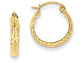 FJC Finejewelers 14k Yellow Gold Bright-cut 2.8x15mm Hollow Hoop Earrings