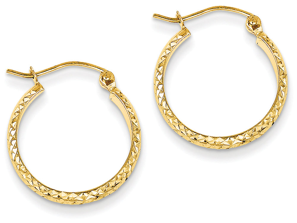 FJC Finejewelers 14k Yellow Gold Bright-cut 2.8x18mm Hollow Hoop Earrings