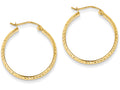FJC Finejewelers 14k Yellow Gold Bright-cut 2.8x25mm Hollow Hoop Earrings
