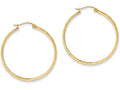 FJC Finejewelers 14k Yellow Gold Bright-cut 2.8x37mm Hollow Hoop Earrings
