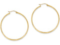 FJC Finejewelers 14k Yellow Gold Bright-cut 2.8x46mm Hollow Hoop Earrings
