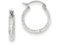 FJC Finejewelers 14k White Gold Bright-cut 2.8x15mm Hollow Hoop Earrings