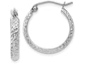 FJC Finejewelers 14k White Gold Bright-cut 2.8x18mm Hollow Hoop Earrings