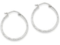 FJC Finejewelers 14k White Gold Bright-cut 2.8x25mm Hollow Hoop Earrings