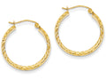 FJC Finejewelers 14k Yellow Gold Bright-cut 3.5x22mm Hollow Hoop Earrings