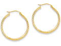 FJC Finejewelers 14k Yellow Gold Bright-cut 3.5x28mm Hollow Hoop Earrings
