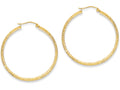 FJC Finejewelers 14k Yellow Gold Bright-cut 3.5 x 38mm Hollow Hoop Earrings