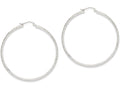 FJC Finejewelers 14k White Gold Bright-cut 3.5x52mm Hollow Hoop Earrings