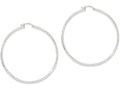 FJC Finejewelers 14k White Gold Bright-cut 3.5x65mm Hollow Hoop Earrings