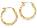 FJC Finejewelers 14k Yellow Gold Knife Edge Bright-cut 2.5x20mm Hollow Hoop Earrings