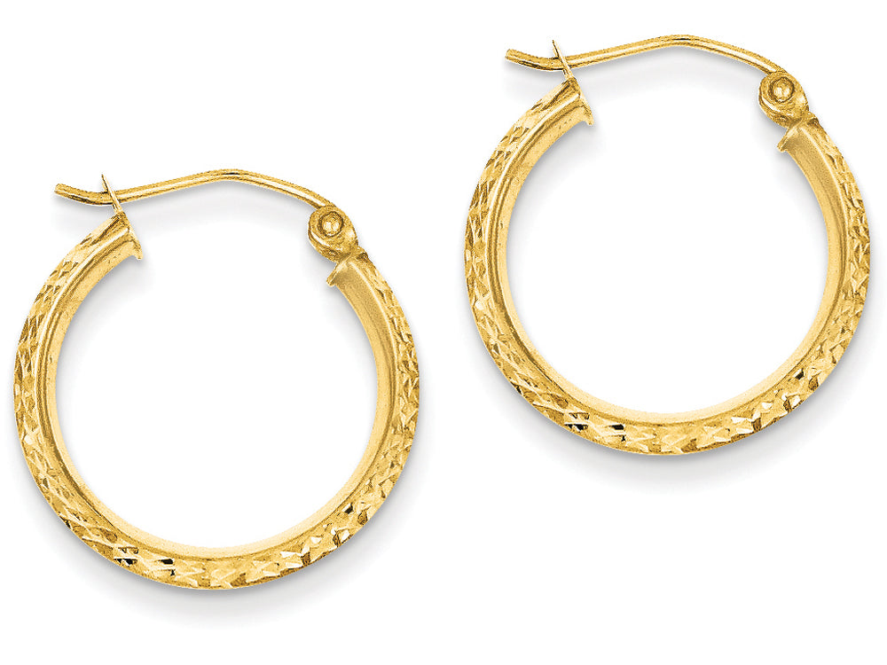 FJC Finejewelers 14k Yellow Gold Knife Edge Bright-cut 2.5x20mm Hollow Hoop Earrings