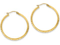 FJC Finejewelers 14k Yellow Gold Knife Edge Bright-cut Hollow Hoop Earrings