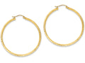 FJC Finejewelers 14k Yellow Gold Knife Edge Bright-cut Hollow Hoop Earrings