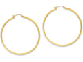 FJC Finejewelers 14k Yellow Gold Knife Edge Bright-cut Hollow Hoop Earrings