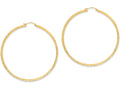 FJC Finejewelers 14k Yellow Gold Knife Edge Bright-cut Hollow Hoop Earrings
