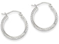 FJC Finejewelers 14k White Gold Knife Edge Bright-cut 2.5x20mm Hoop Earrings