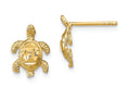 FJC Finejewelers 14k Yellow Gold Polished Bright Cut Sea Turtle Post Earrings