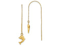 FJC Finejewelers 14k Yellow Gold Polished Dolphins Threader Earrings
