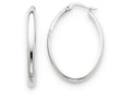 FJC Finejewelers 14k White Gold Polished 3.5mm Oval Hoop Earrings
