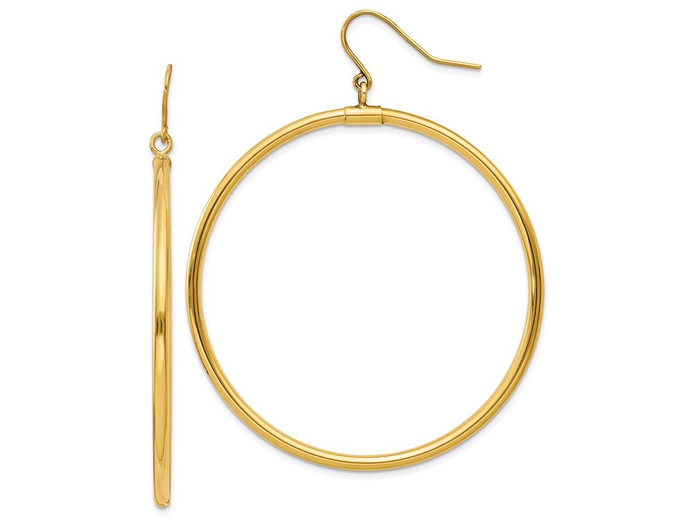 FJC Finejewelers 14k Yellow Gold Tube Hoop Dangle Earrings