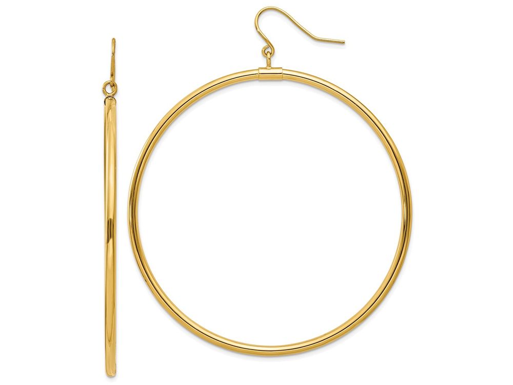 FJC Finejewelers 14k Yellow Gold Tube Hoop Dangle Earrings