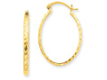 FJC Finejewelers 14k Yellow Gold Lightweight Bright-cut Oval Hoop Earrings