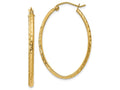 FJC Finejewelers 14k Yellow Gold Lightweight Bright-cut Oval Hoop Earrings