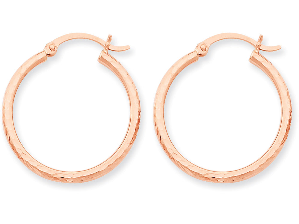 FJC Finejewelers 14k Rose Gold Bright-cut Polished Hoop Earrings