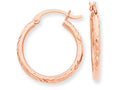 FJC Finejewelers 14k Rose Gold Bright-cut Polished Hoop Earrings