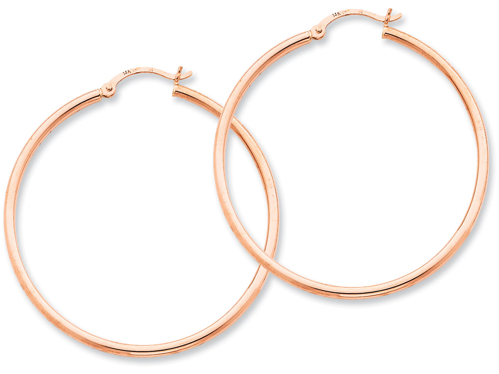 FJC Finejewelers 14k Rose Gold 2mm Polished Hoop Earrings