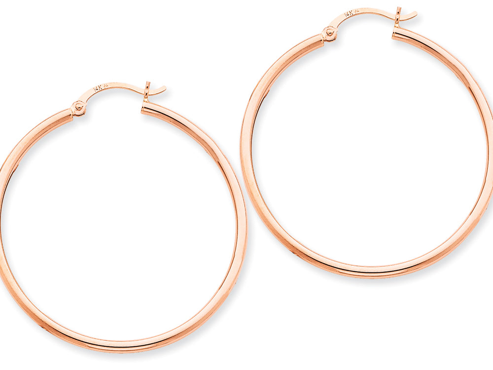 FJC Finejewelers 14k Rose Gold 2mm Polished Hoop Earrings