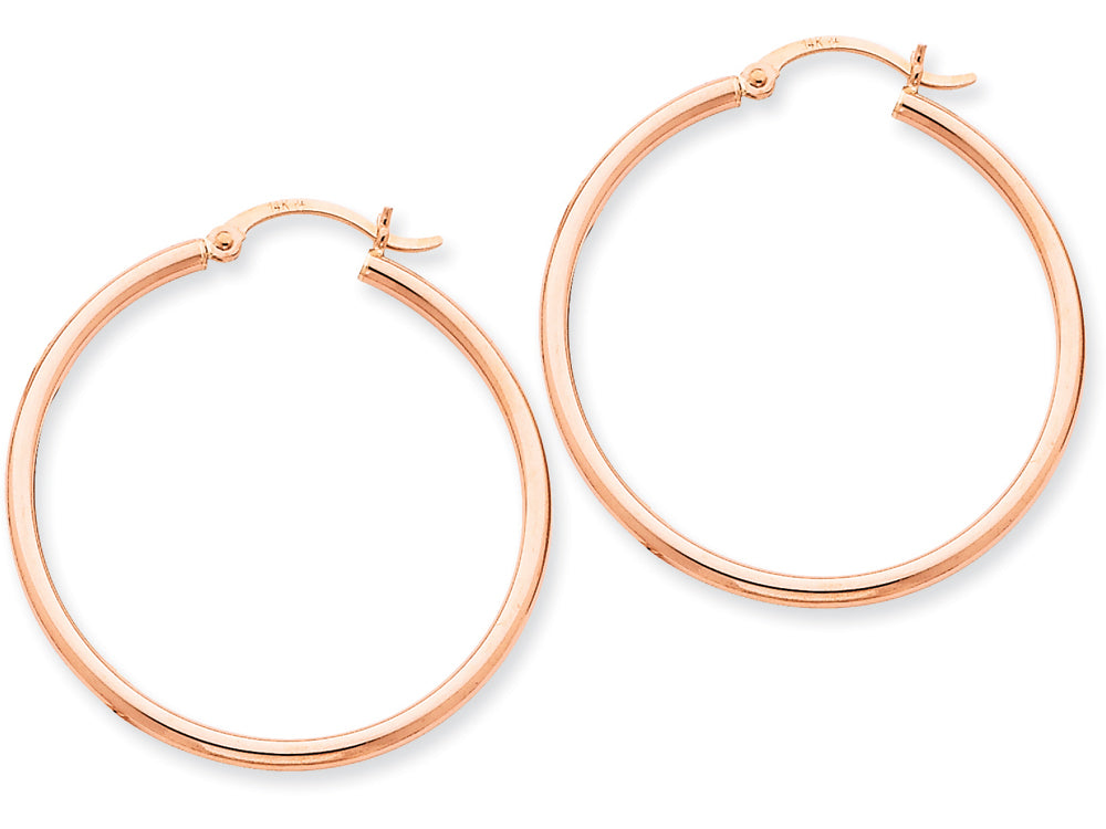 FJC Finejewelers 14k Rose Gold 2mm Polished Hoop Earrings