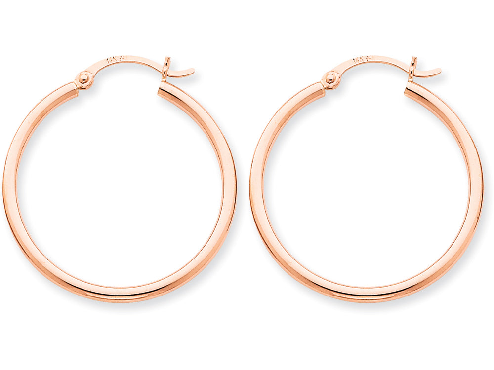 FJC Finejewelers 14k Rose Gold 2mm Polished Hoop Earrings