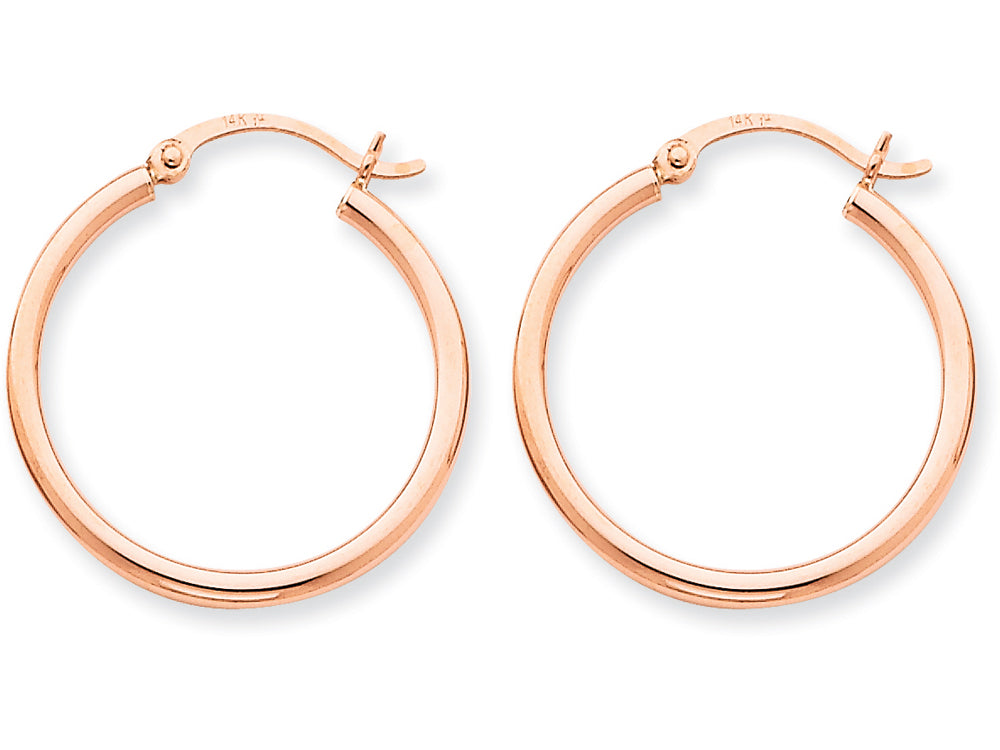 FJC Finejewelers 14k Rose Gold 2mm Polished Hoop Earrings