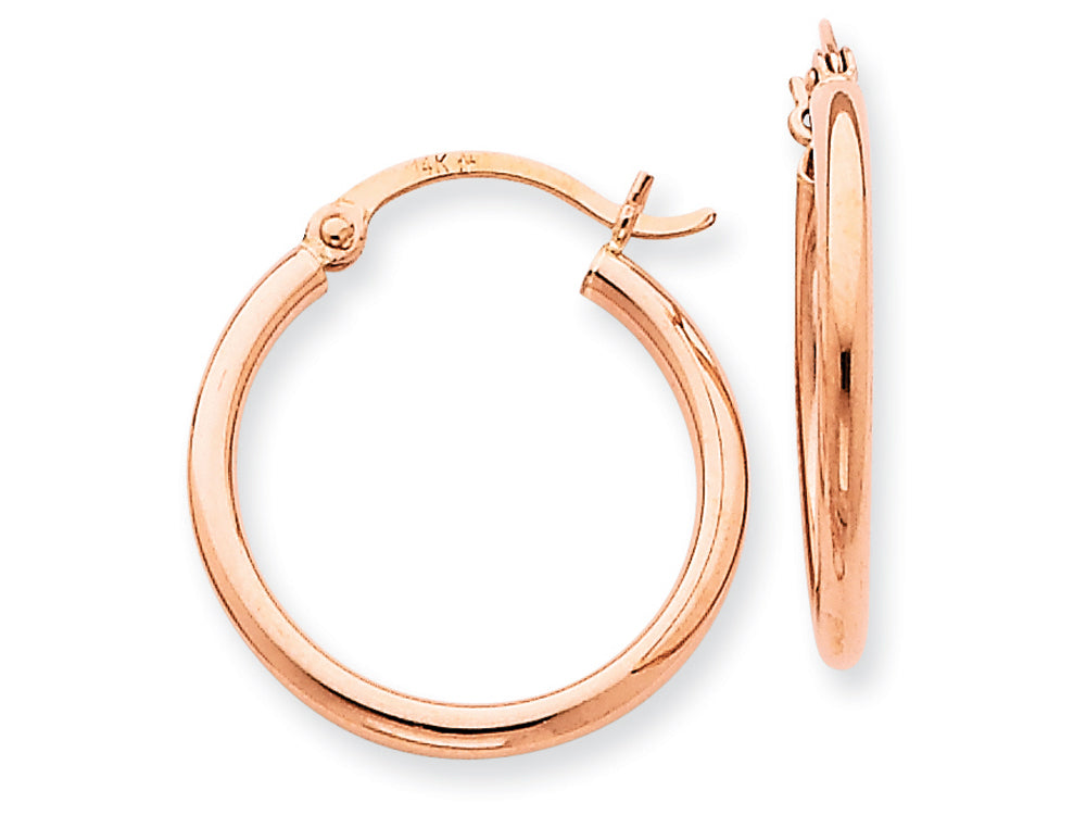 FJC Finejewelers 14k Rose Gold 2mm Polished Hoop Earrings