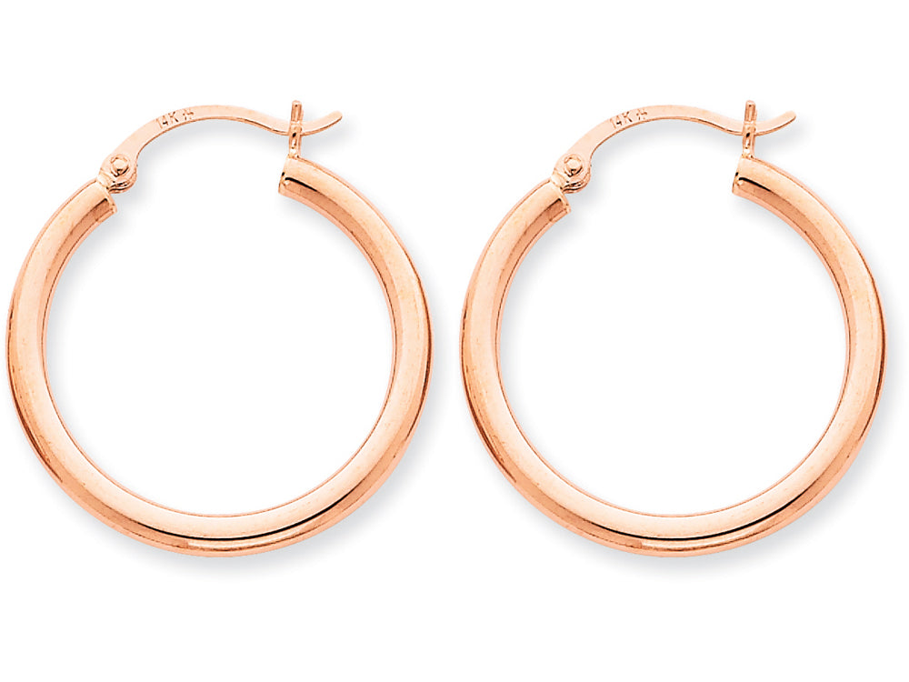 FJC Finejewelers 14k Rose Gold 2.5mm Polished Hoop Earrings
