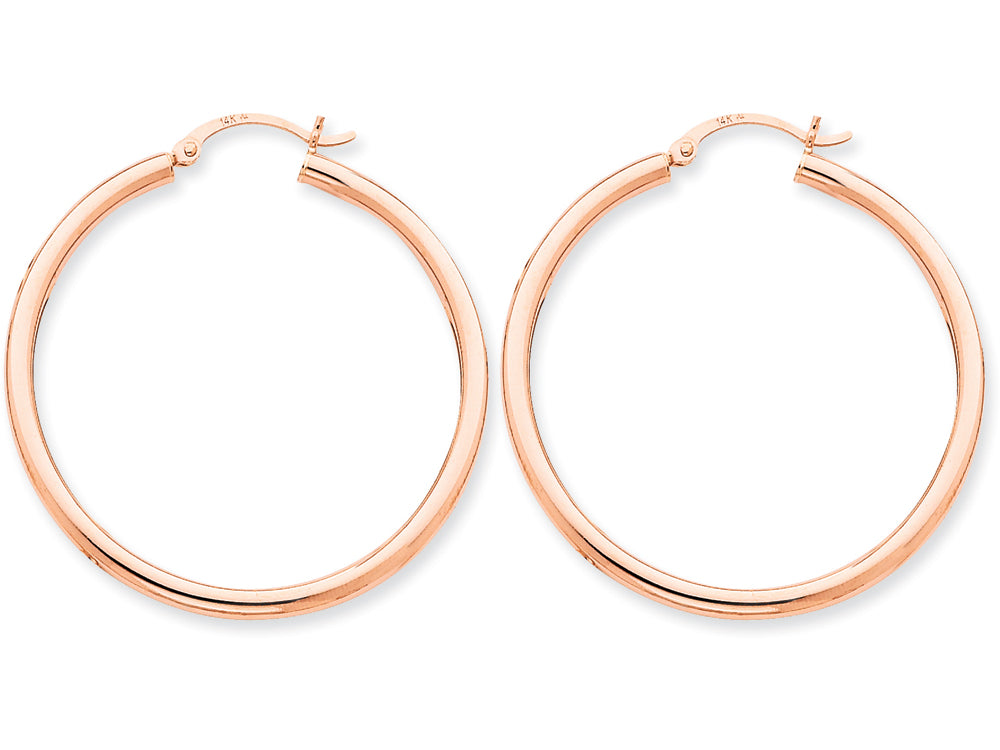 FJC Finejewelers 14k Rose Gold 2.5mm Polished Hoop Earrings