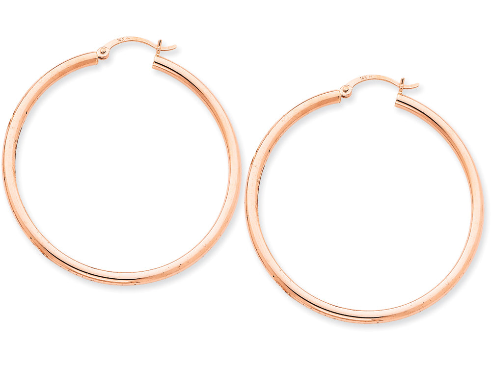 FJC Finejewelers 14k Rose Gold 2.5mm Polished Hoop Earrings