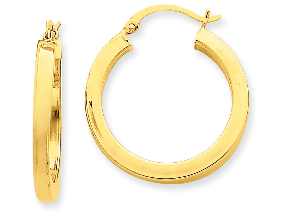 FJC Finejewelers 14k Yellow Gold 3mm Polished Square Hoop Earrings