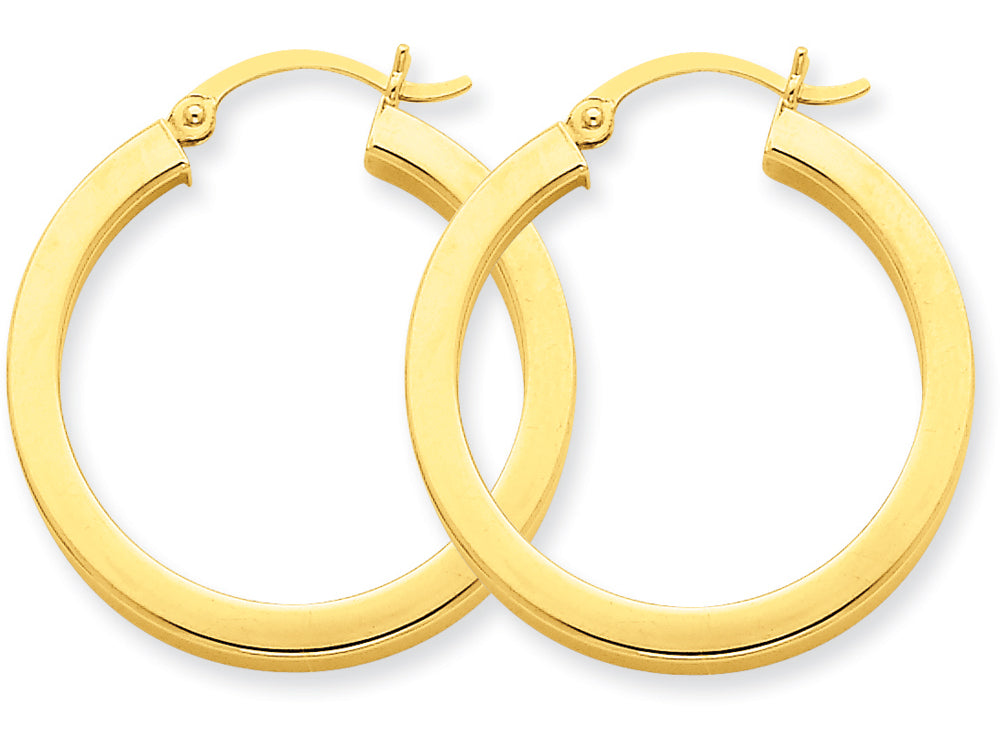 FJC Finejewelers 14k Yellow Gold 3mm Polished Square Hoop Earrings