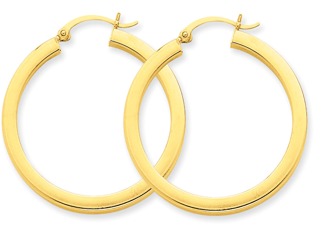 FJC Finejewelers 14k Yellow Gold 3mm Polished Square Hoop Earrings